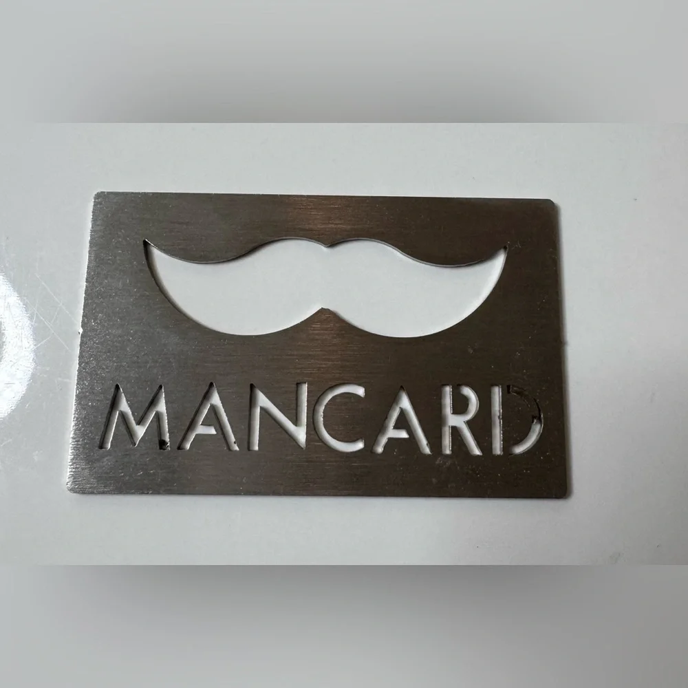 Mancard Mustache Bottle Opener Wallet Insert